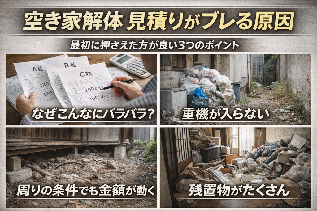 空きや解体費用がぶれる原因画像