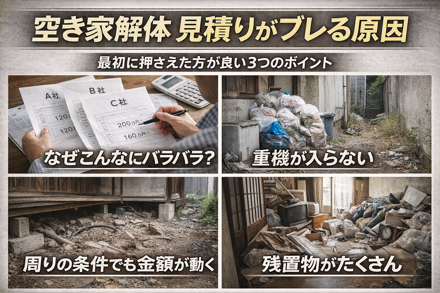 空きや解体費用がぶれる原因画像
